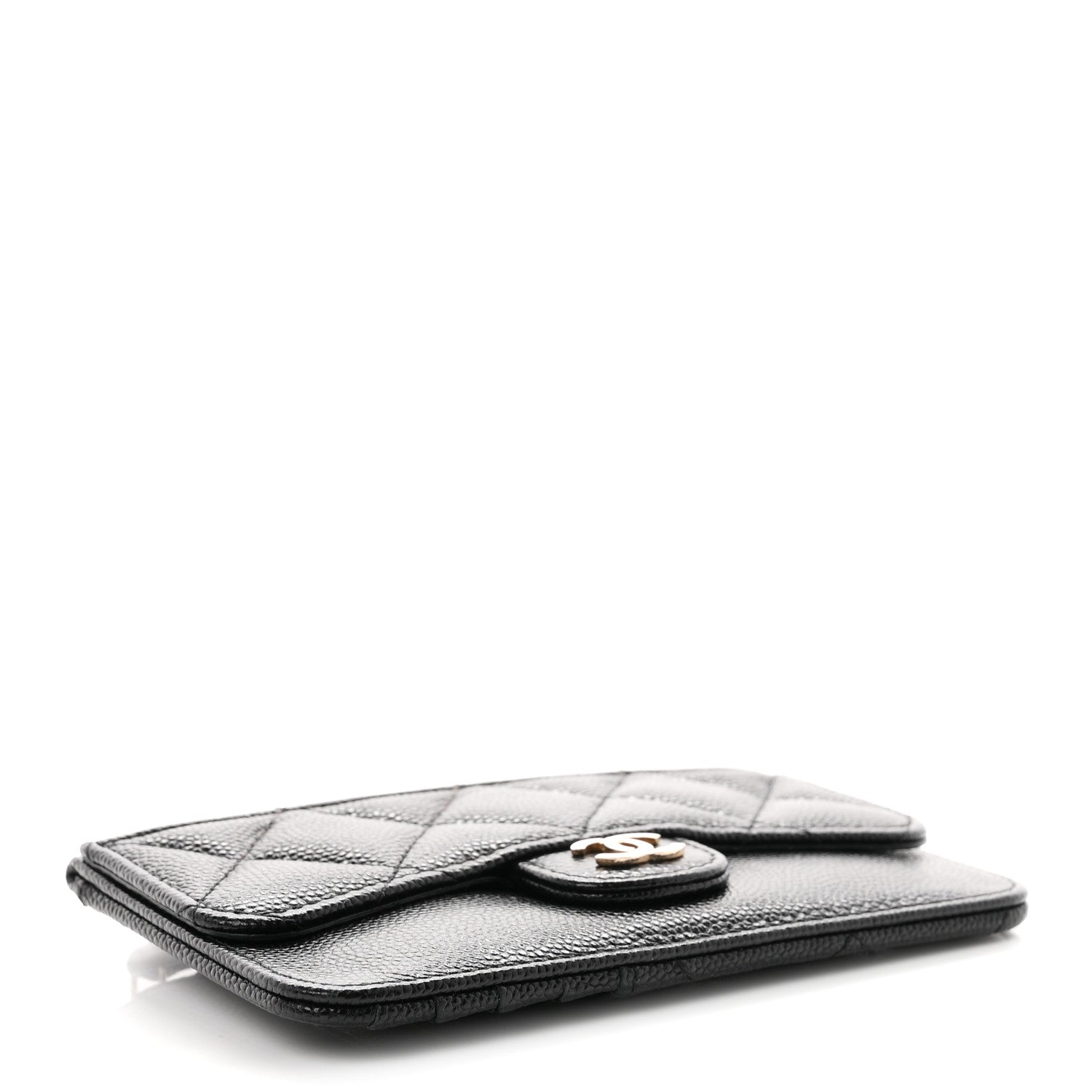 Chanel Caviar Quilted Flap Zip Card Holder Black 4 of 8