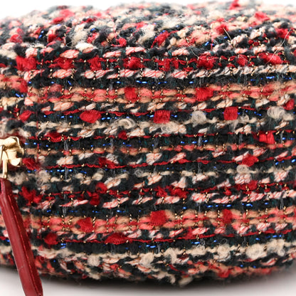 Chanel Tweed Quilted Round Clutch With Chain Red 9 of 10