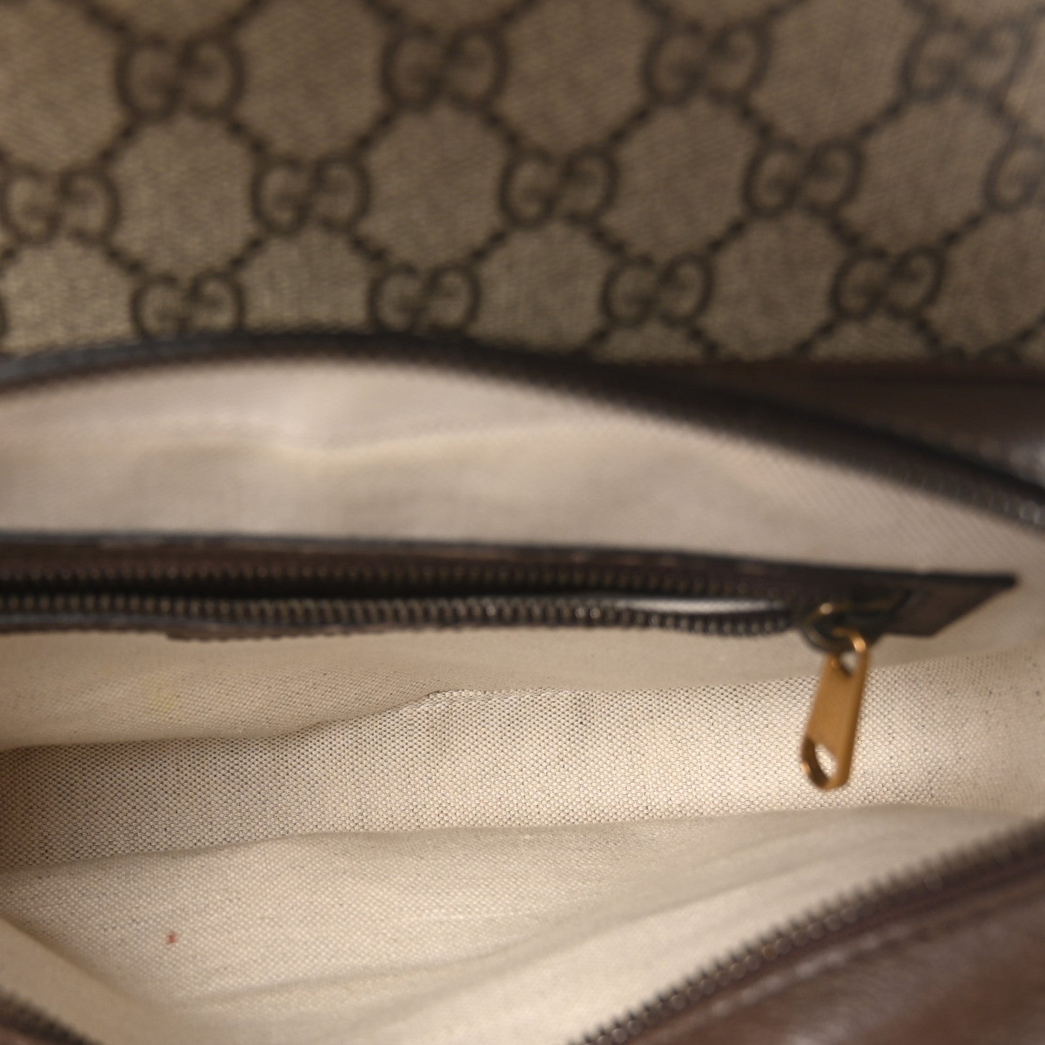 Gucci GG Supreme Monogram Textured Dollar Calfskin Web Ophidia Flap Shoulder Bag  Beige Ebony New Acero 5 of 11