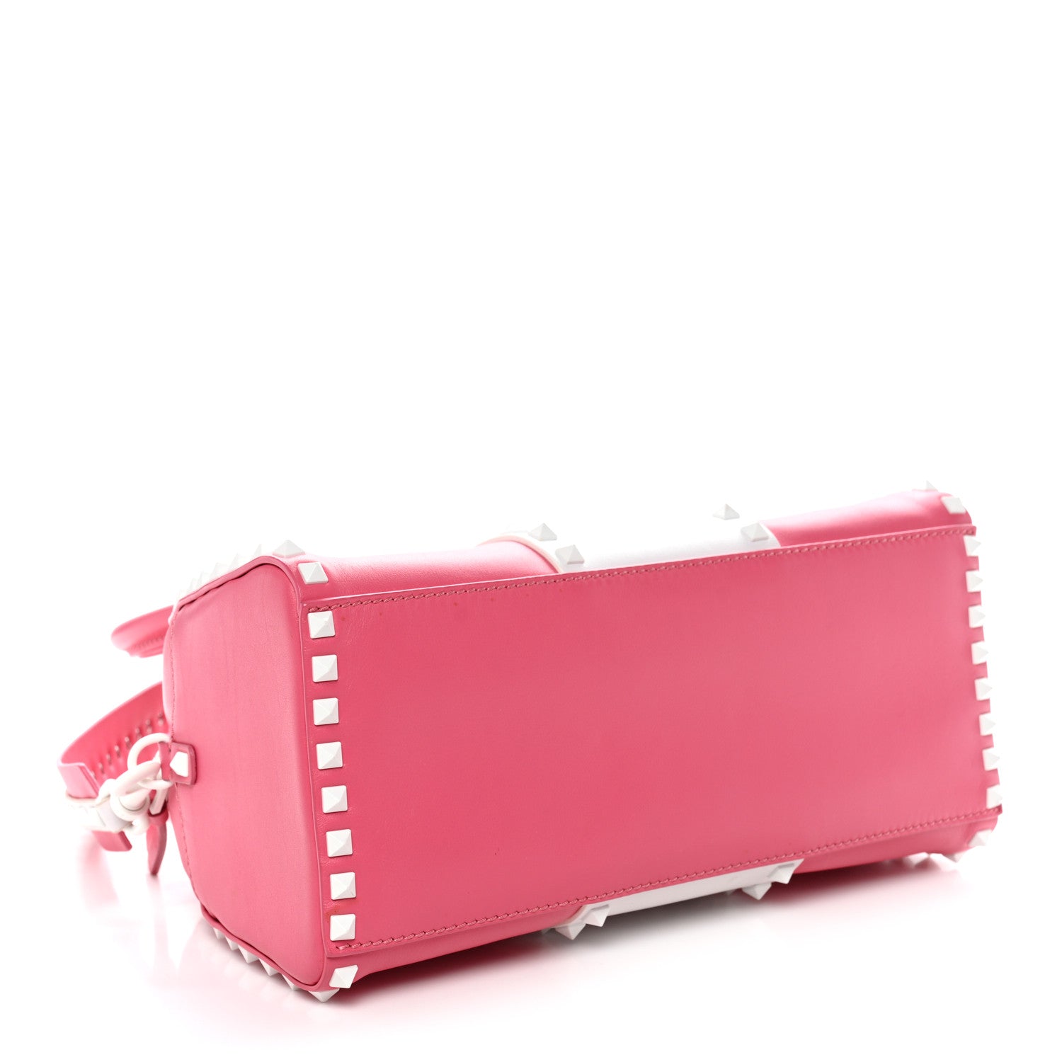 Valentino Garavani Vitello Colorblock Free Rockstud Top Handle Shoulder Bag Pink Optic White 4 of 13
