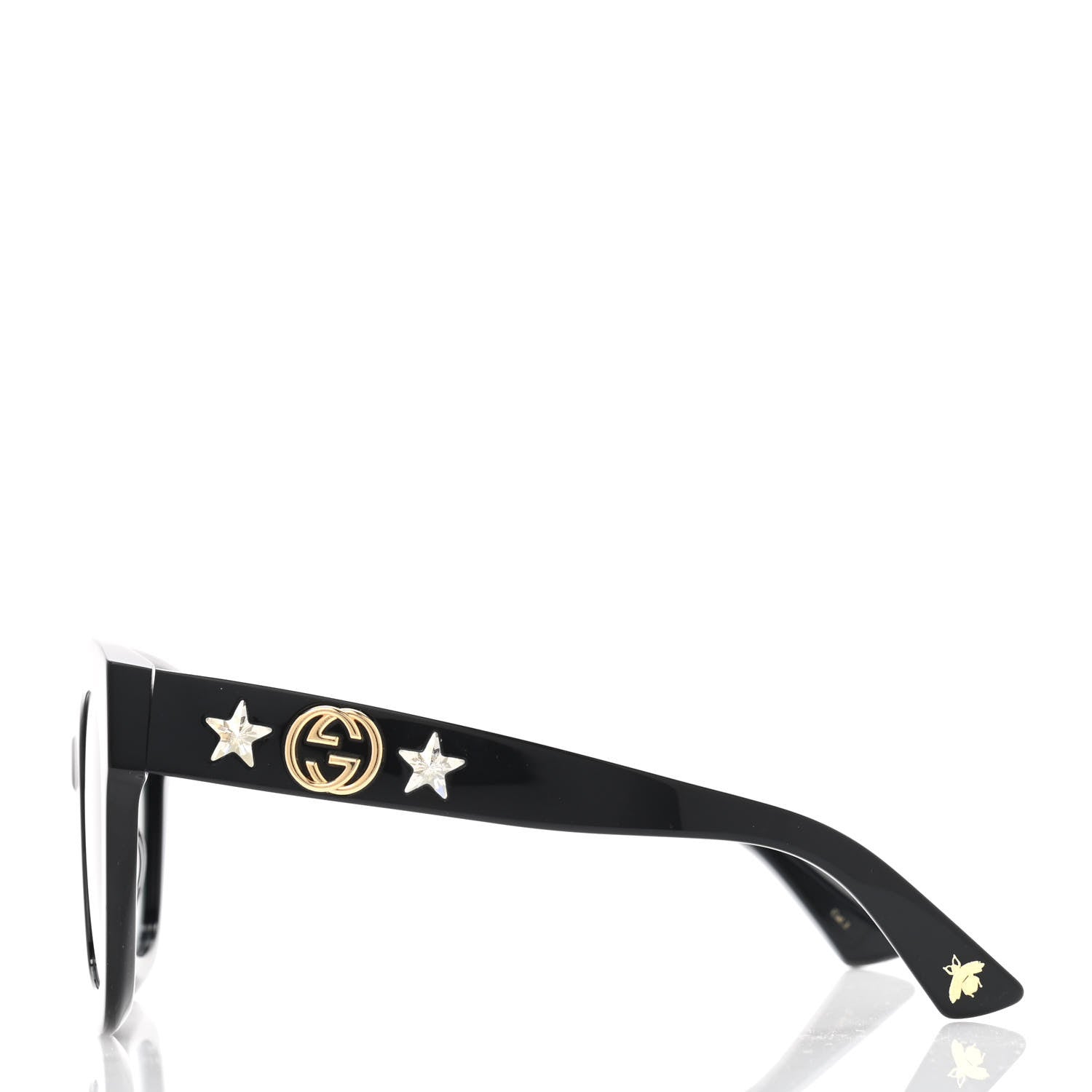 Gucci Round Frame Star Sunglasses GG0208S Black 3 of 8