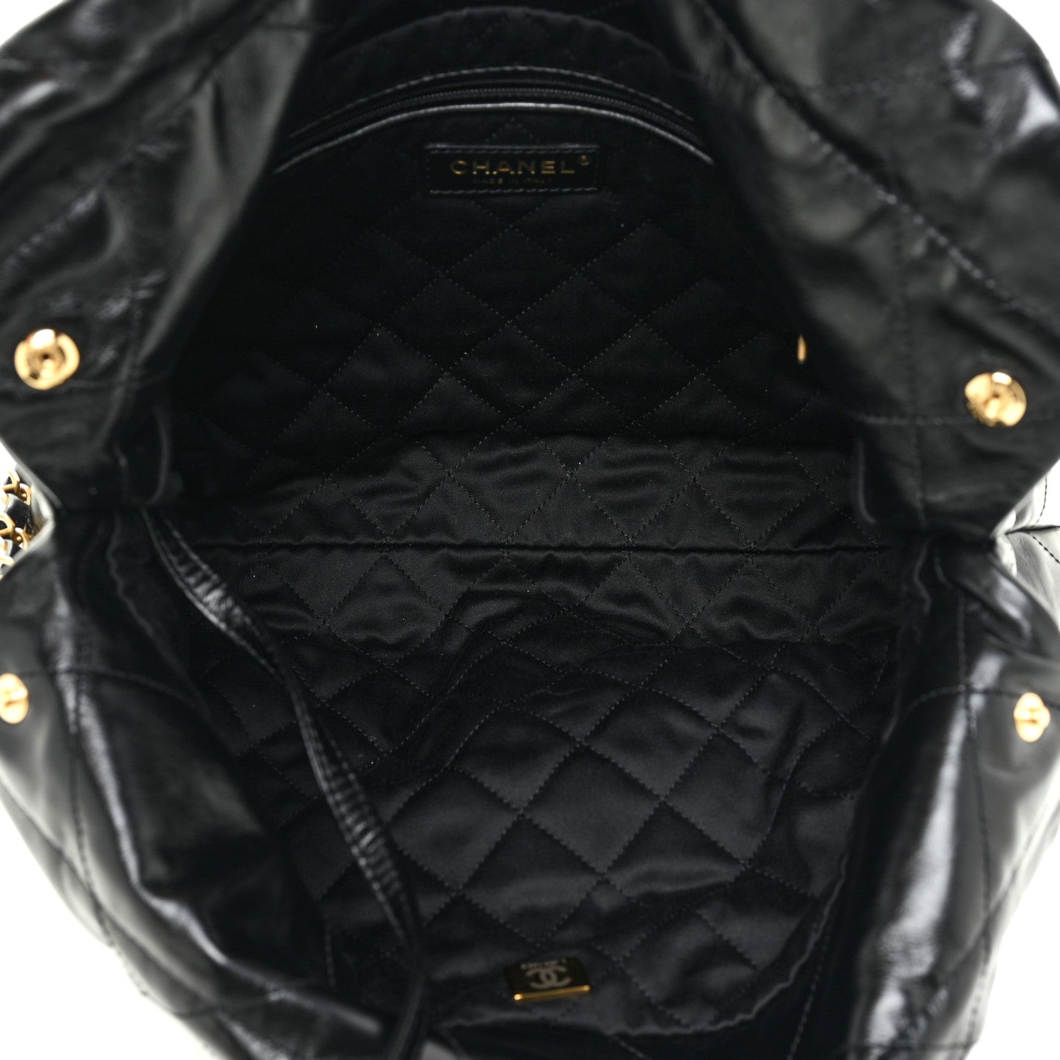 Chanel Shiny Calfskin Quilted Small Chanel 22 Black 6 of 12