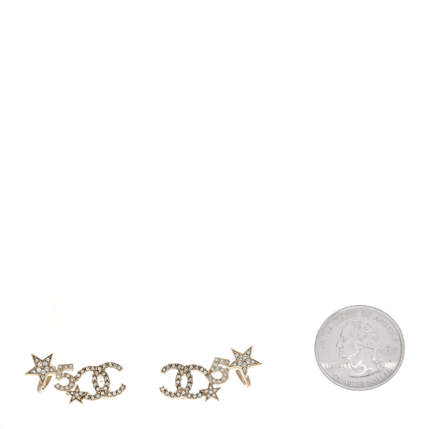 Crystal Star 5 CC Earrings Gold