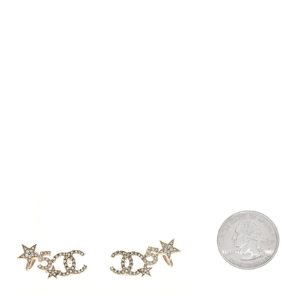 Chanel Crystal Star 5 CC Earrings Gold 2 of 5