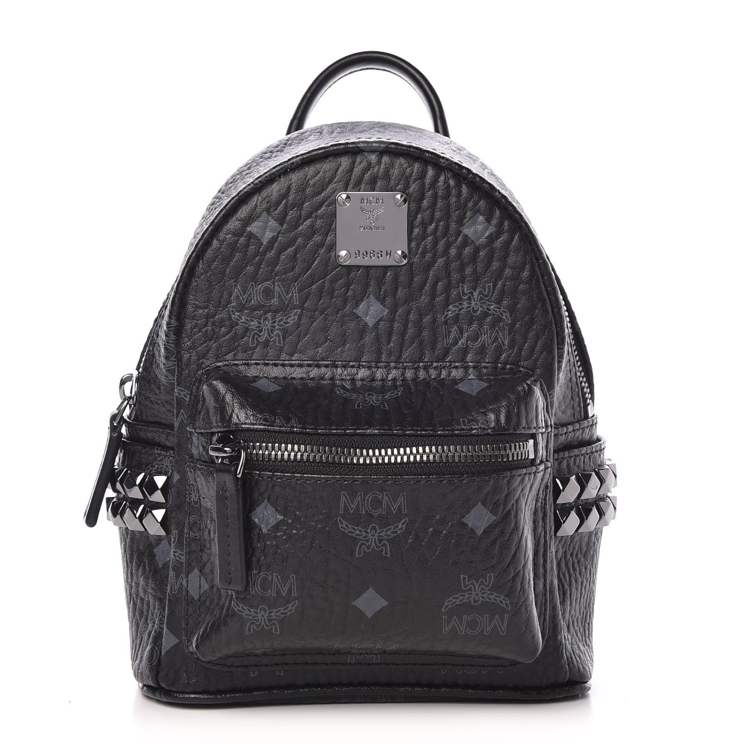 MCM Visetos Studded X-Mini Bebe Boo Backpack Black 1 of 10