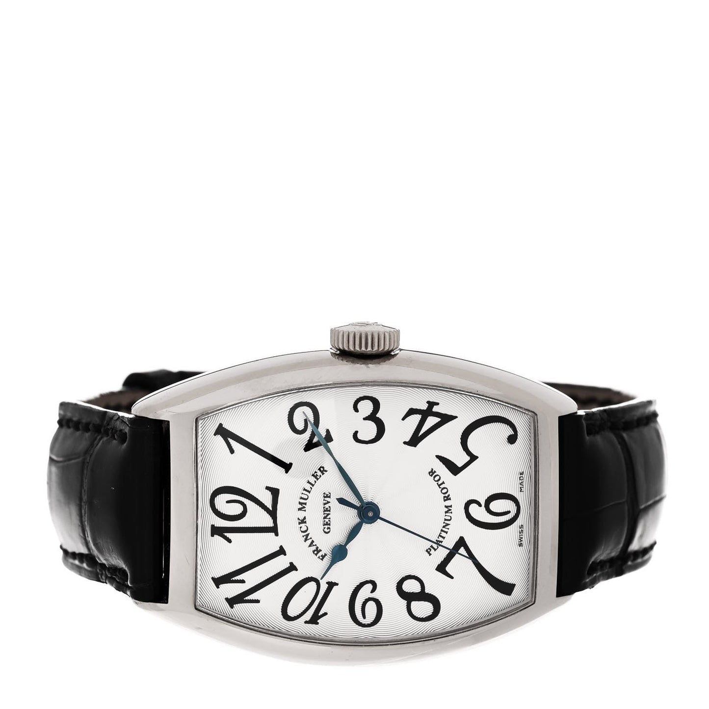 18K White Gold Alligator 32mm Cintree Curvex Automatic Watch 5850SC