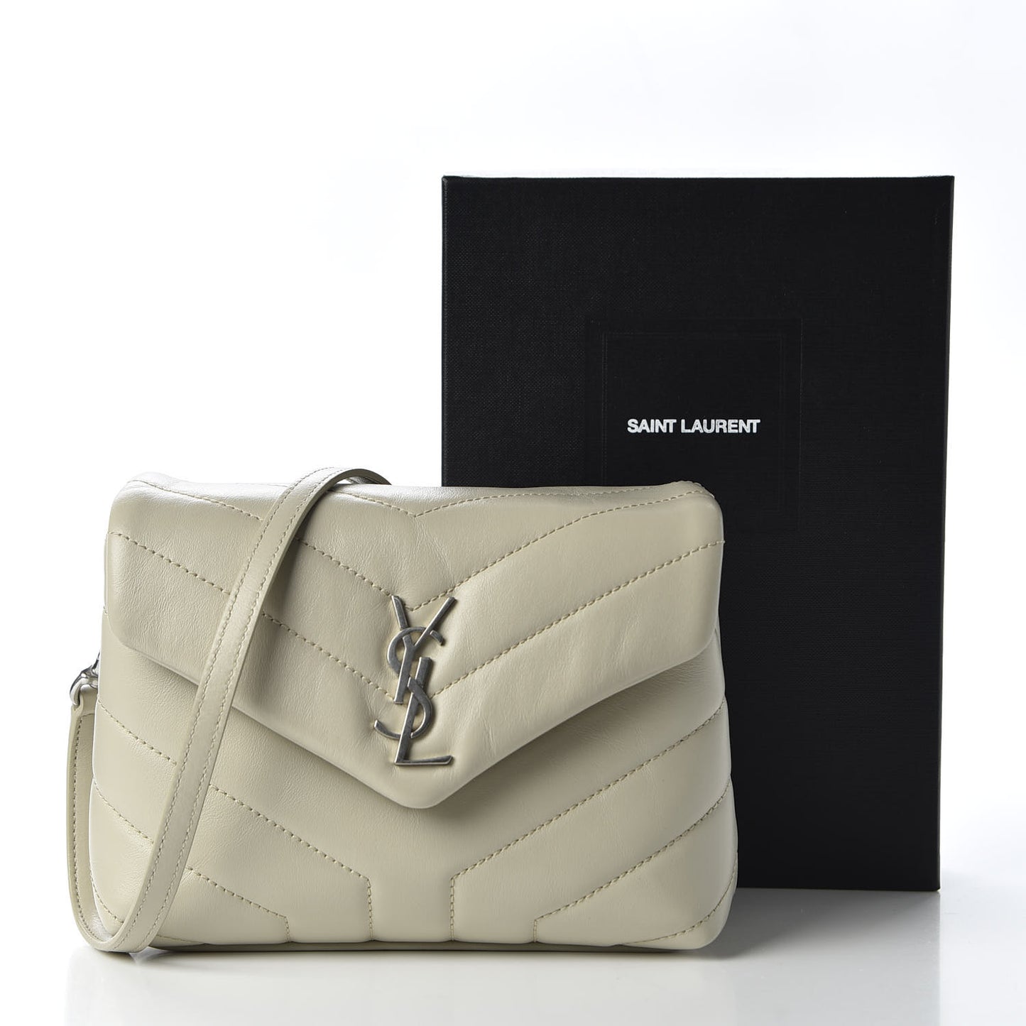 Calfskin Y Quilted Monogram Toy Loulou Crossbody Bag Ivory
