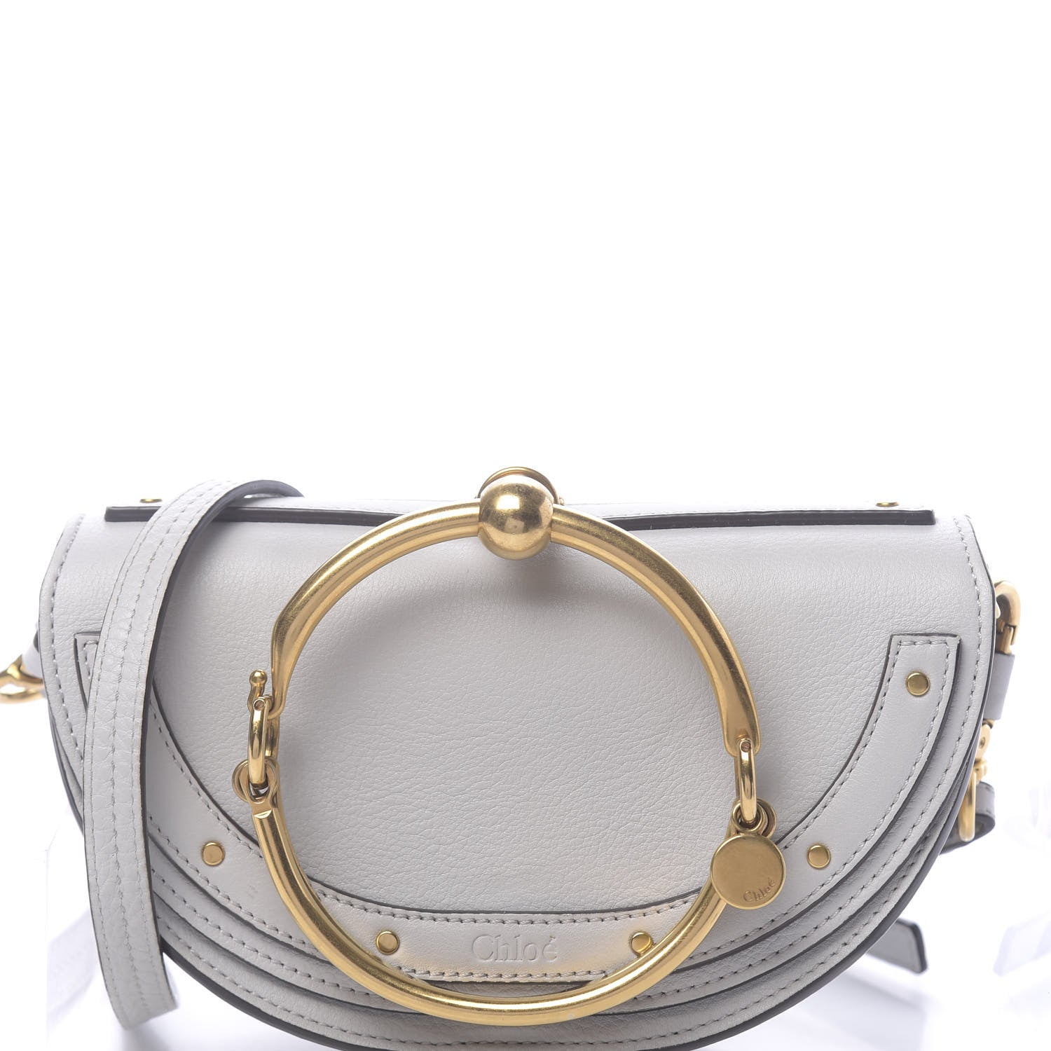 Chloe Calfskin Small Nile Bracelet Minaudiere Bag Airy Grey 12 of 15