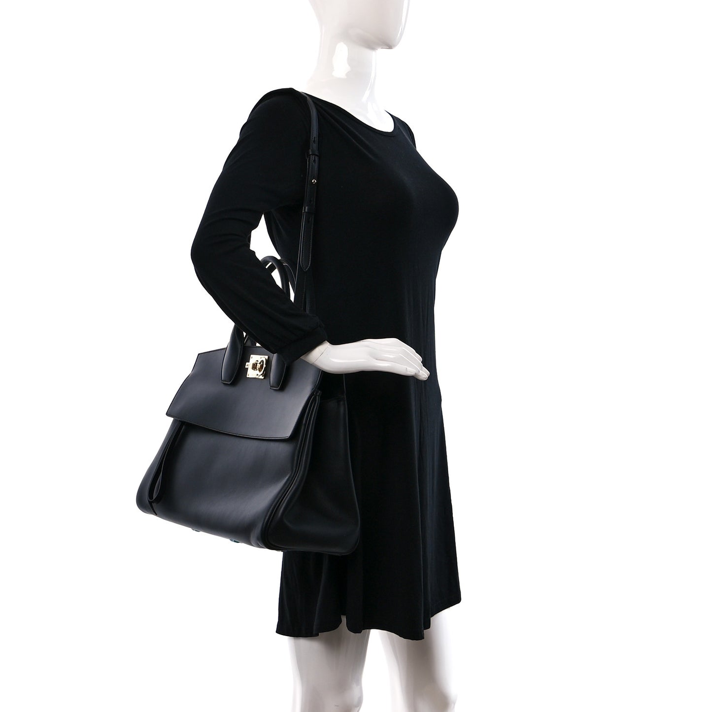 Calfskin Large Studio Bag Black