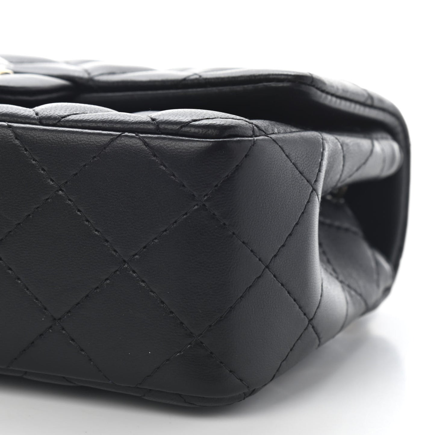 Lambskin Quilted Mini Rectangular Flap Black