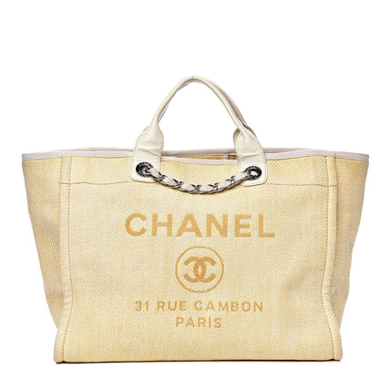 Chanel Woven Straw Raffia Medium Deauville Tote Beige 1 of 13