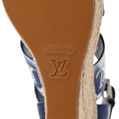 Louis Vuitton Monogram Escale Starboard Wedge Sandal 41 Blue 8 of 11