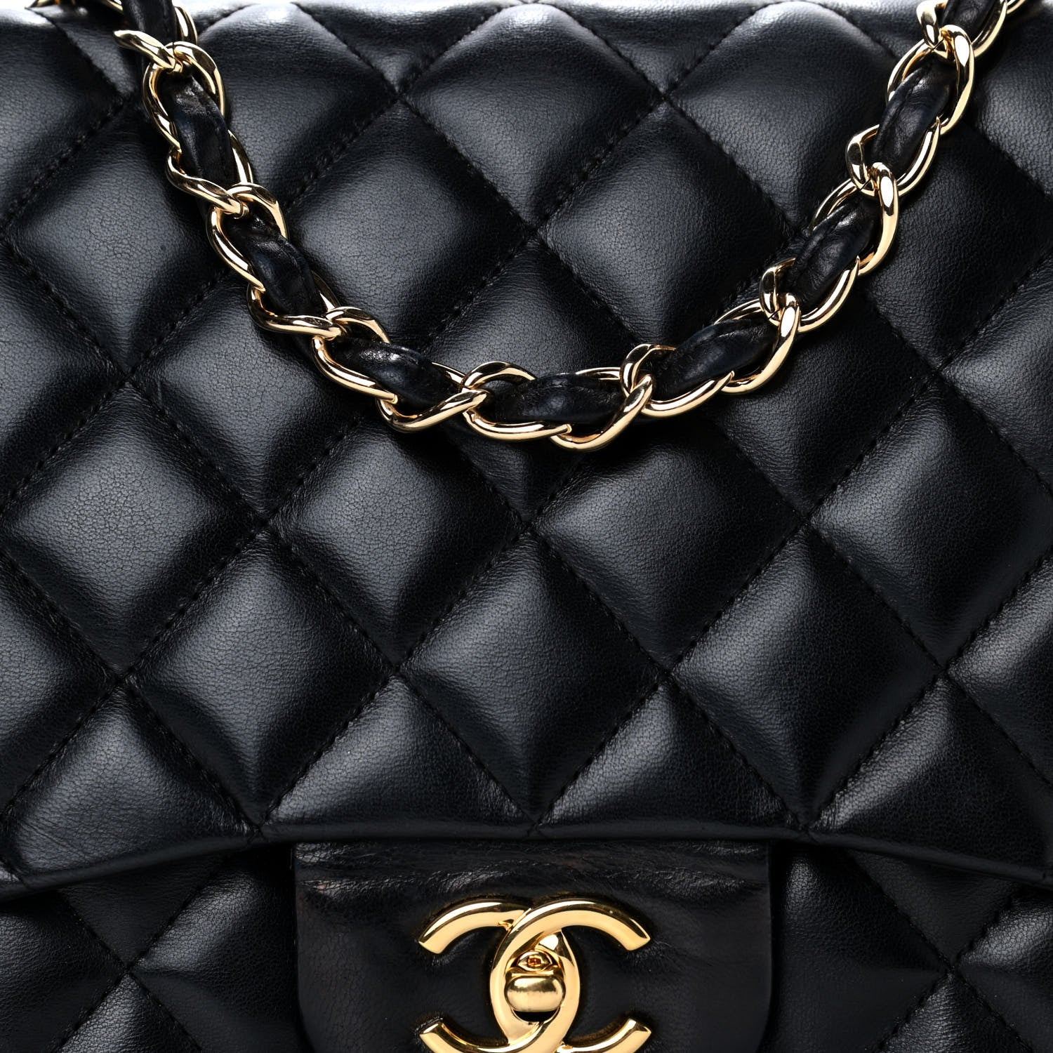 Chanel Lambskin Quilted Jumbo Double Flap Black 8 of 14