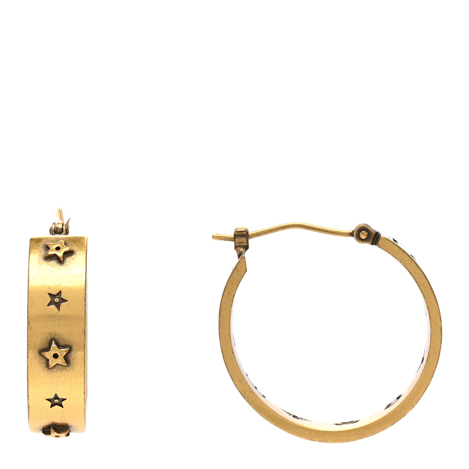 Christian Dior Metal Small J'Adior Star Hoop Earrings Aged Gold 1 of 5