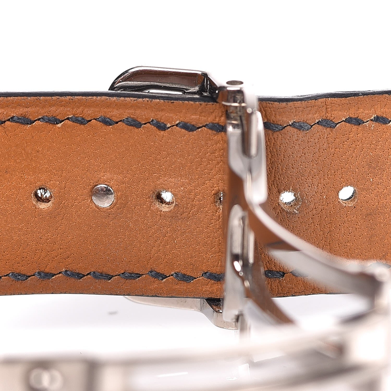 Hermes 18K White Gold Alligator 40.5mm Dressage Annual Calendar Automatic Watch Bleu Obscur 9 of 11