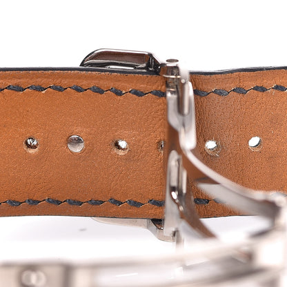 Hermes 18K White Gold Alligator 40.5mm Dressage Annual Calendar Automatic Watch Bleu Obscur 9 of 11