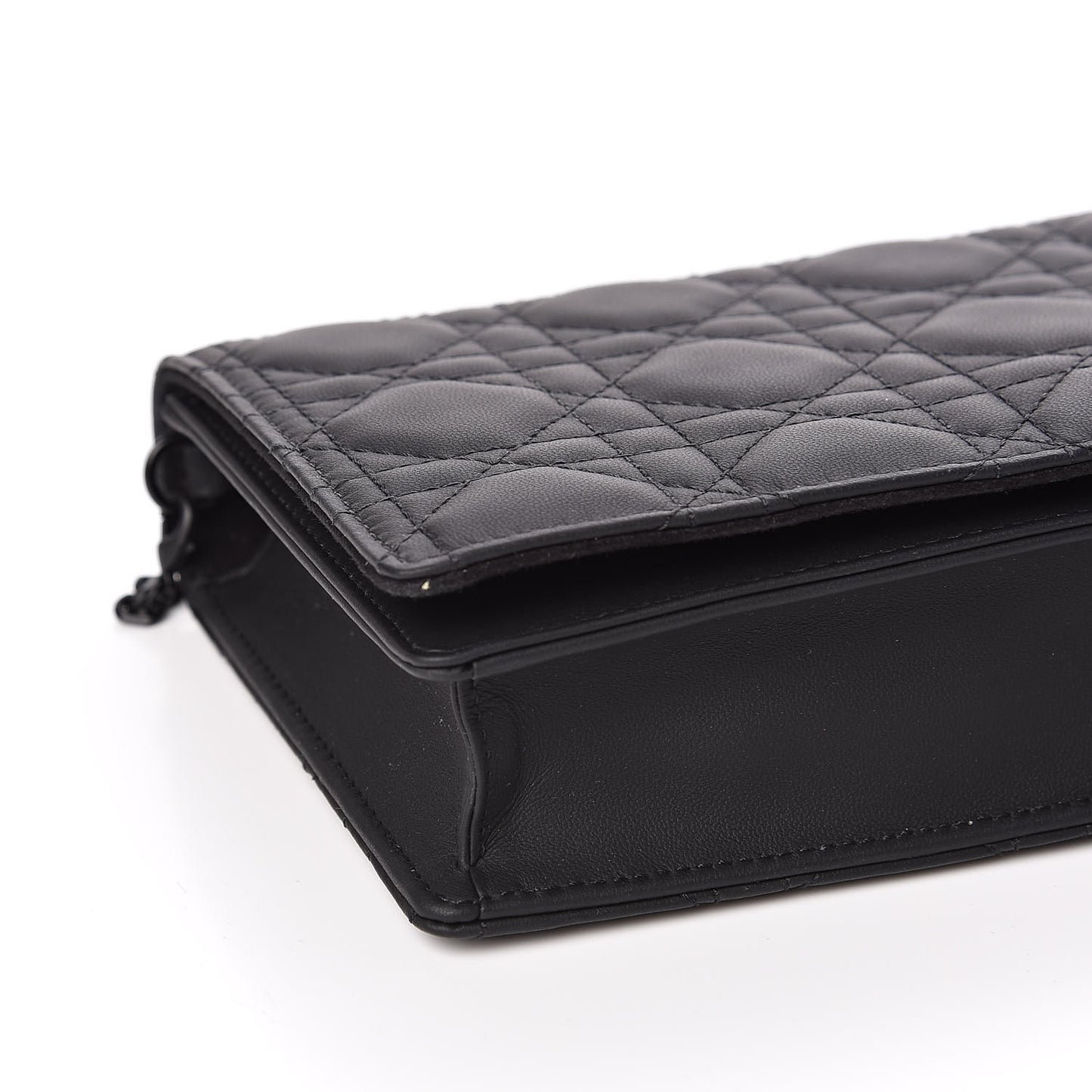 Ultra Matte Calfskin Cannage Lady Dior Clutch Black