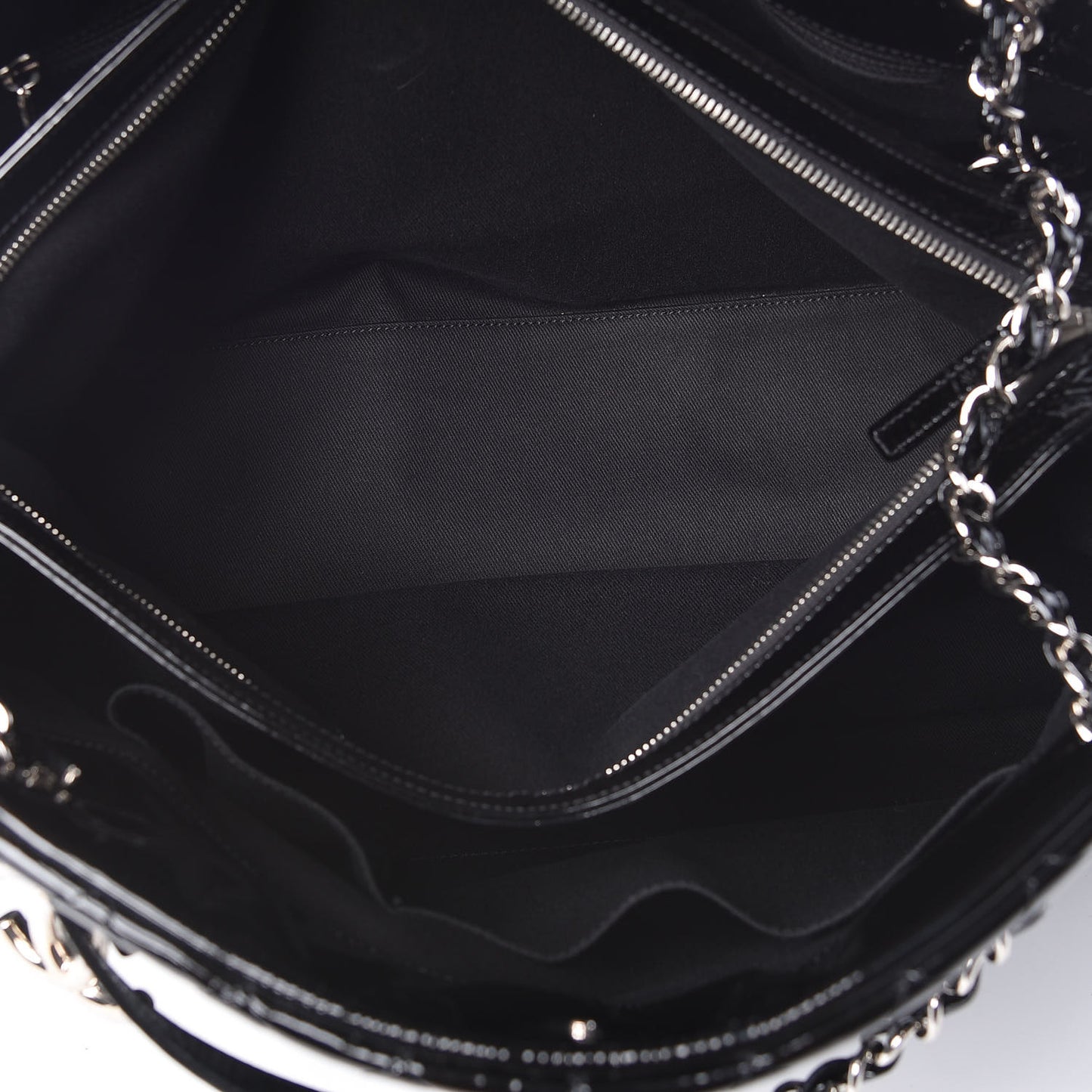Patent Quilted Maxi Just Mademoiselle Bowling Bag Black