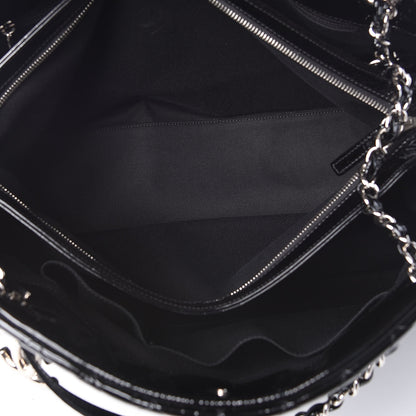 Chanel Patent Quilted Maxi Just Mademoiselle Bowling Bag Black 6 of 12