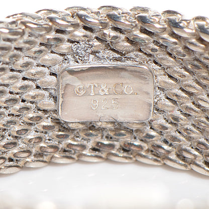 Tiffany Sterling Silver Diamond Somerset Mesh Ring 52 6 4 of 6