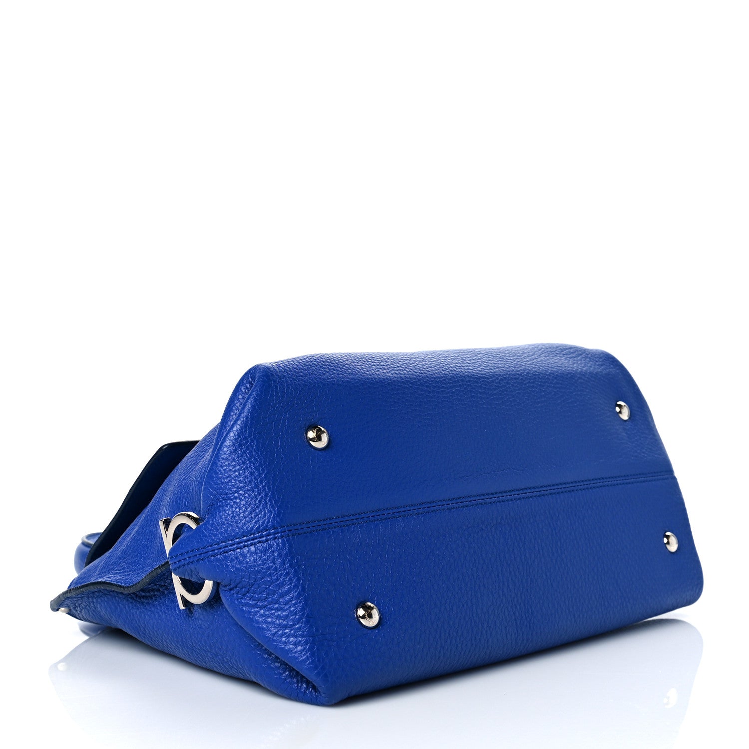 Salvatore Ferragamo Grained Calfskin Sofia Satchel Blue 4 of 10