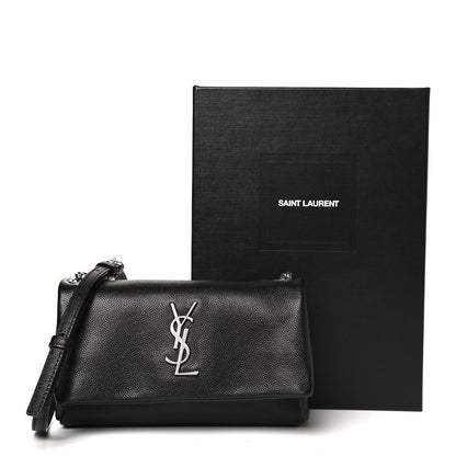 Saint Laurent Grain De Poudre Monogram Toy West Hollywood Fold-Over Bag Black 13 of 13