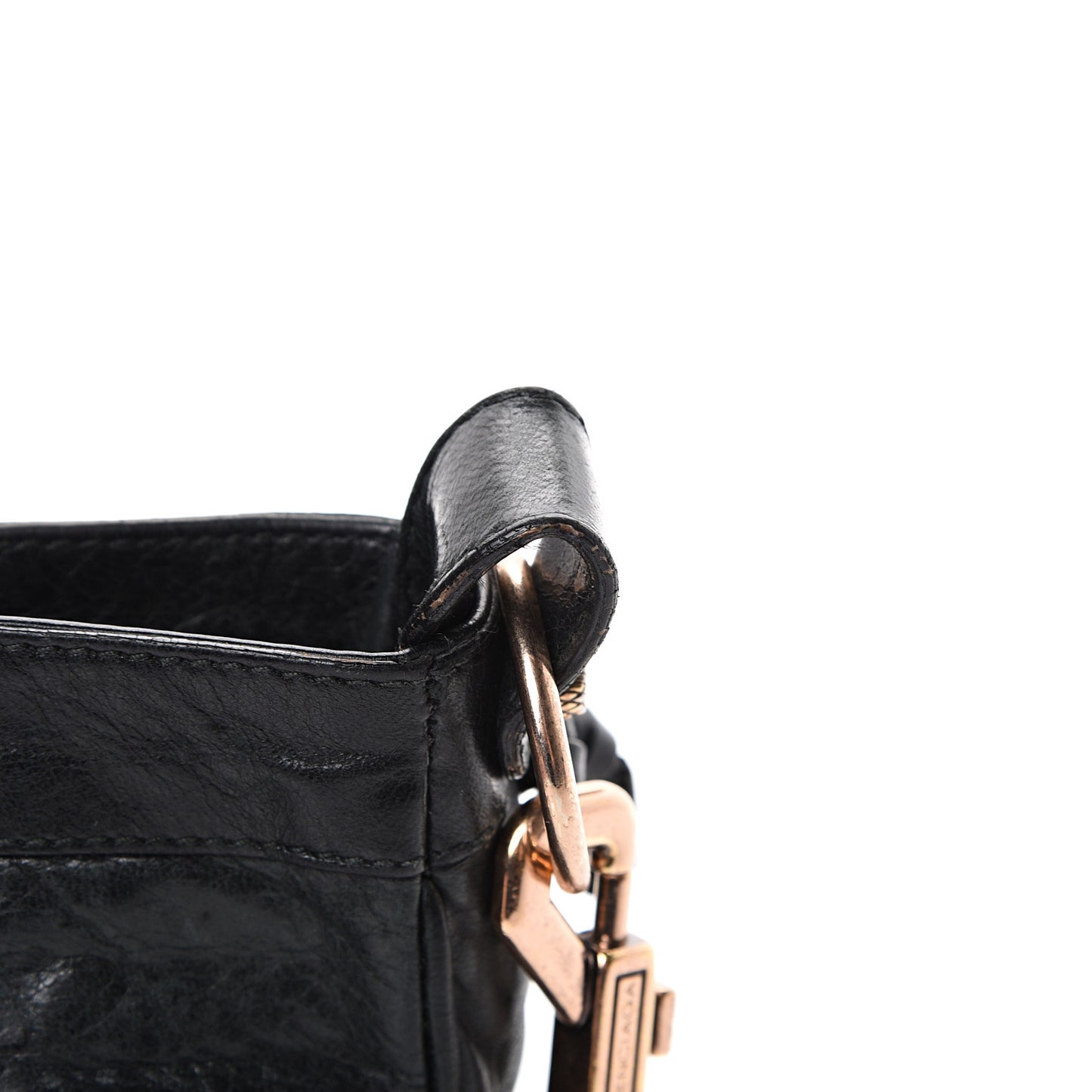 Agneau Giant 12 Rose Gold Hardware Hip Black
