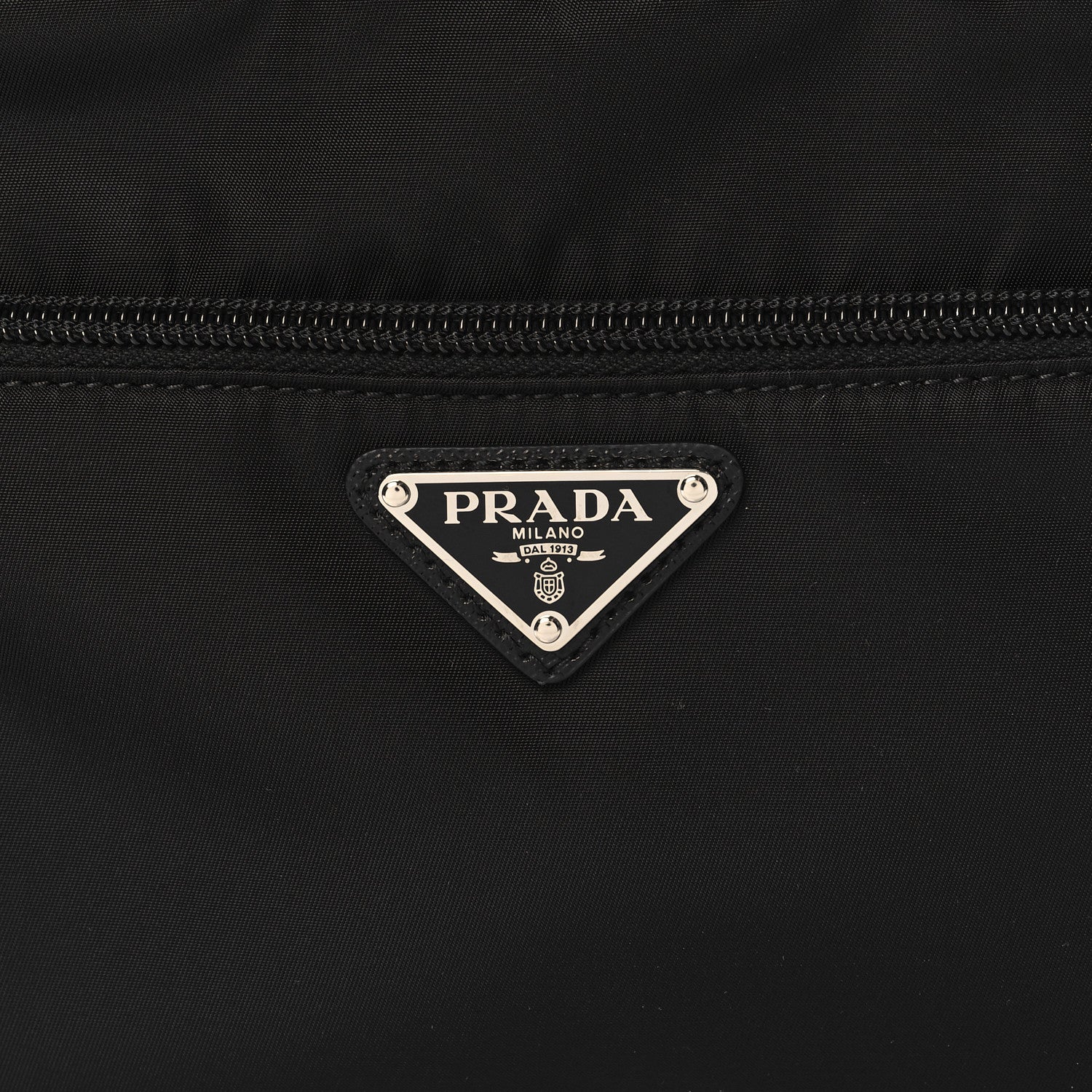 Prada Re-Nylon Vela Saffiano Pocket Double Zip Shoulder Bag Black 7 of 10
