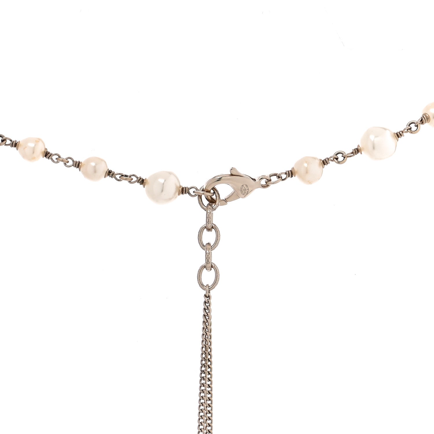 Chanel Gripoix Crystal Pearl Medallion Necklace Multicolor Gold 4 of 6