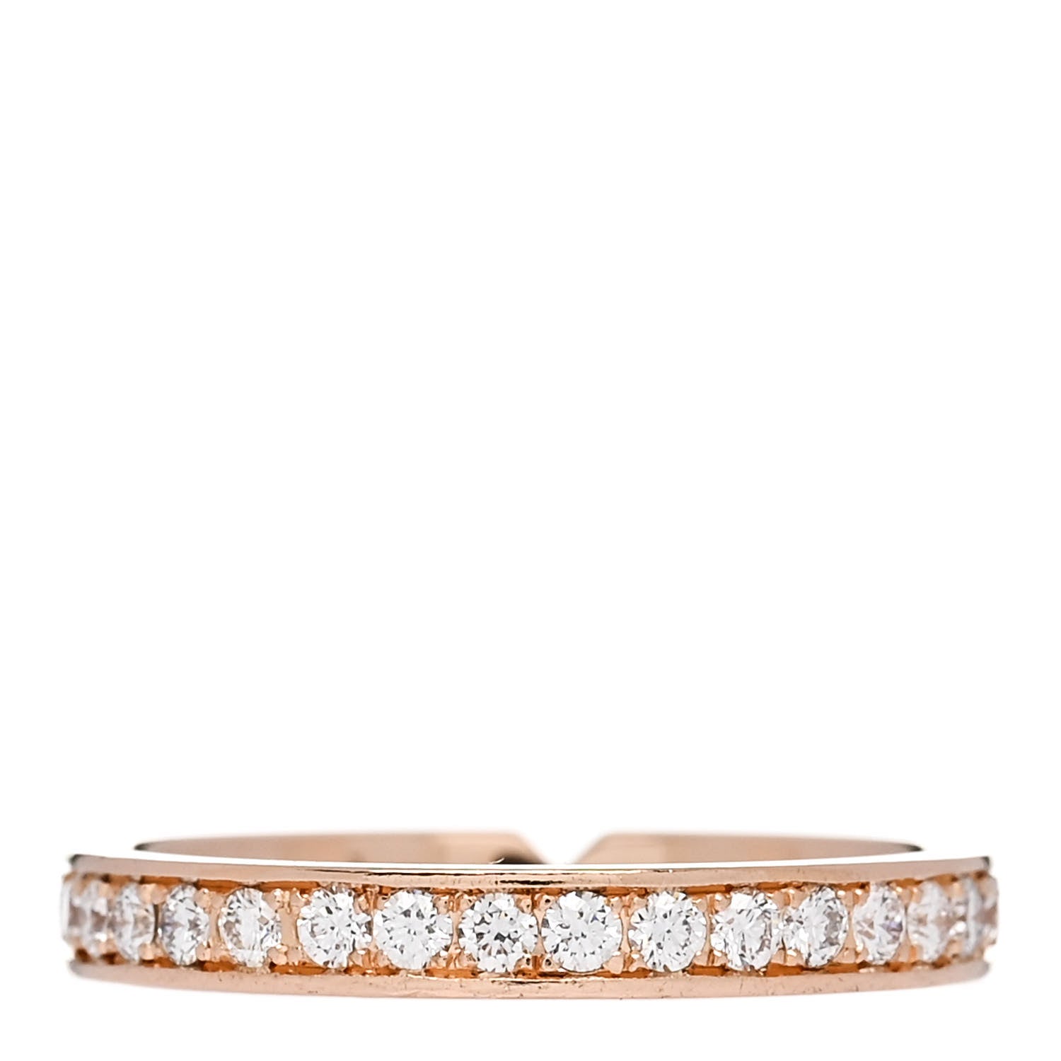 Hermes 18K Rose Gold Diamond PM Ever Kelly Wedding Band Ring 49 5 3 of 6