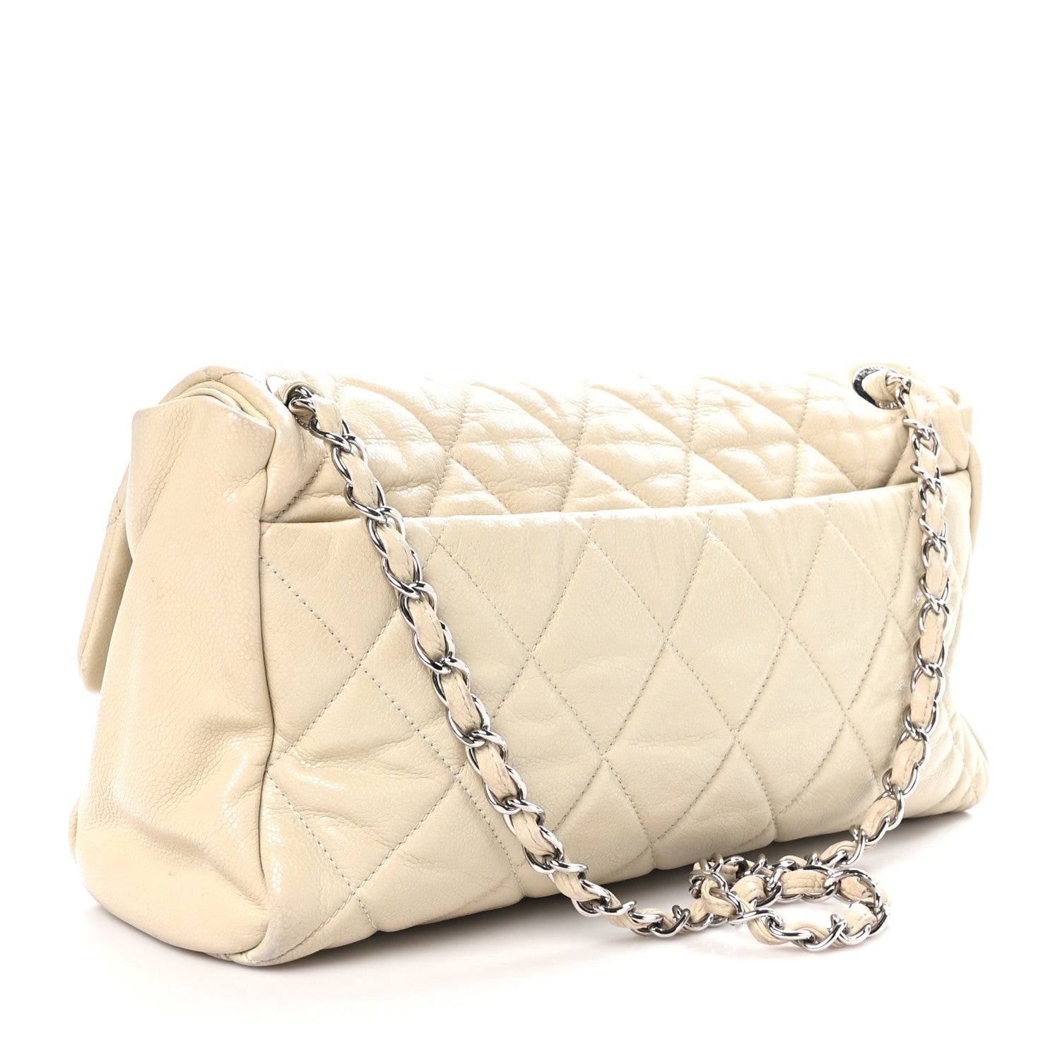 Chanel Glazed Caviar Medium Nature Flap Bag White 3 of 10