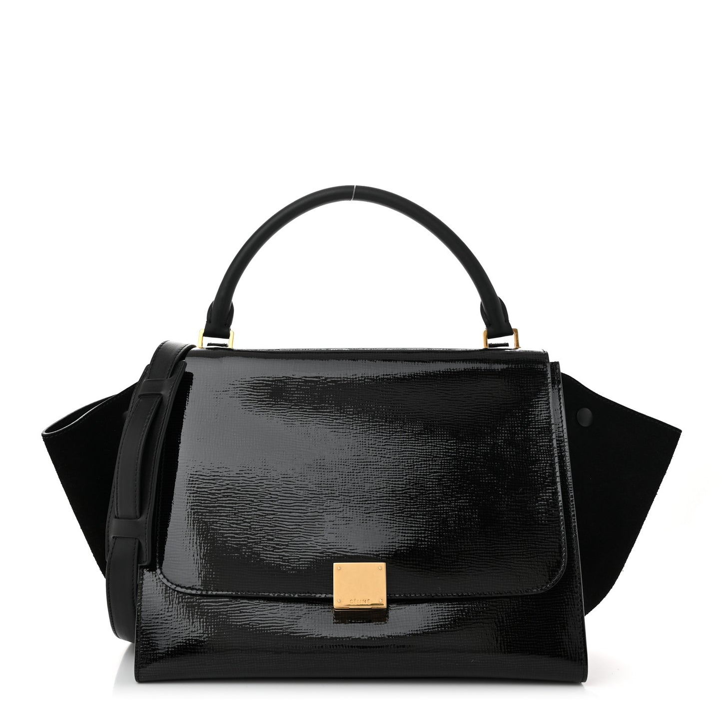 Patent Suede Medium Trapeze Black