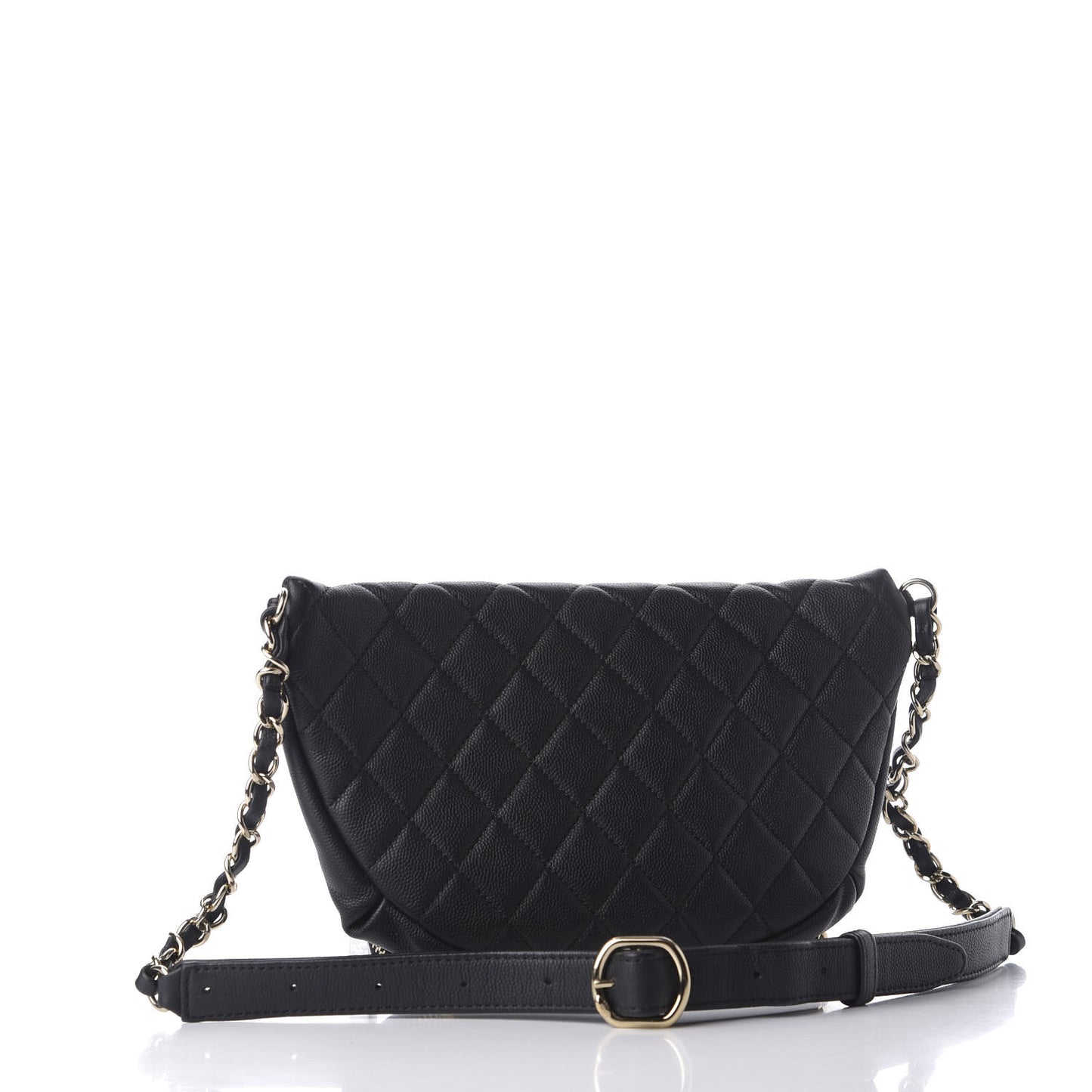 Caviar Quilted Business Affinity Waist Belt Bag Black