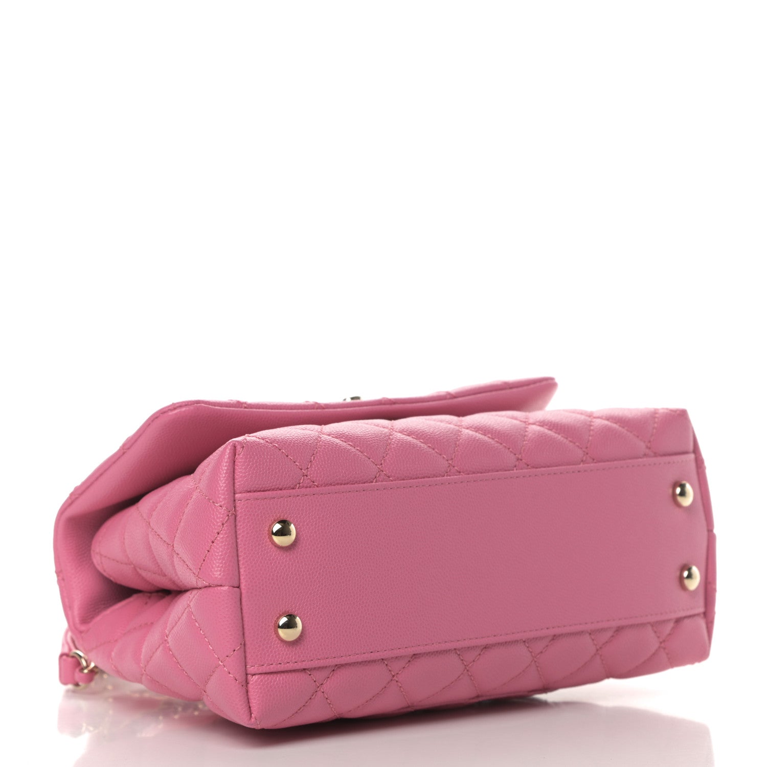 Chanel Caviar Lizard Embossed Quilted Mini Coco Handle Flap Pink 4 of 12