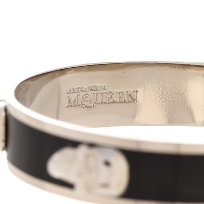 Alexander McQueen 3D Enamel Skull Box Bangle Bracelet Black Silver 5 of 5