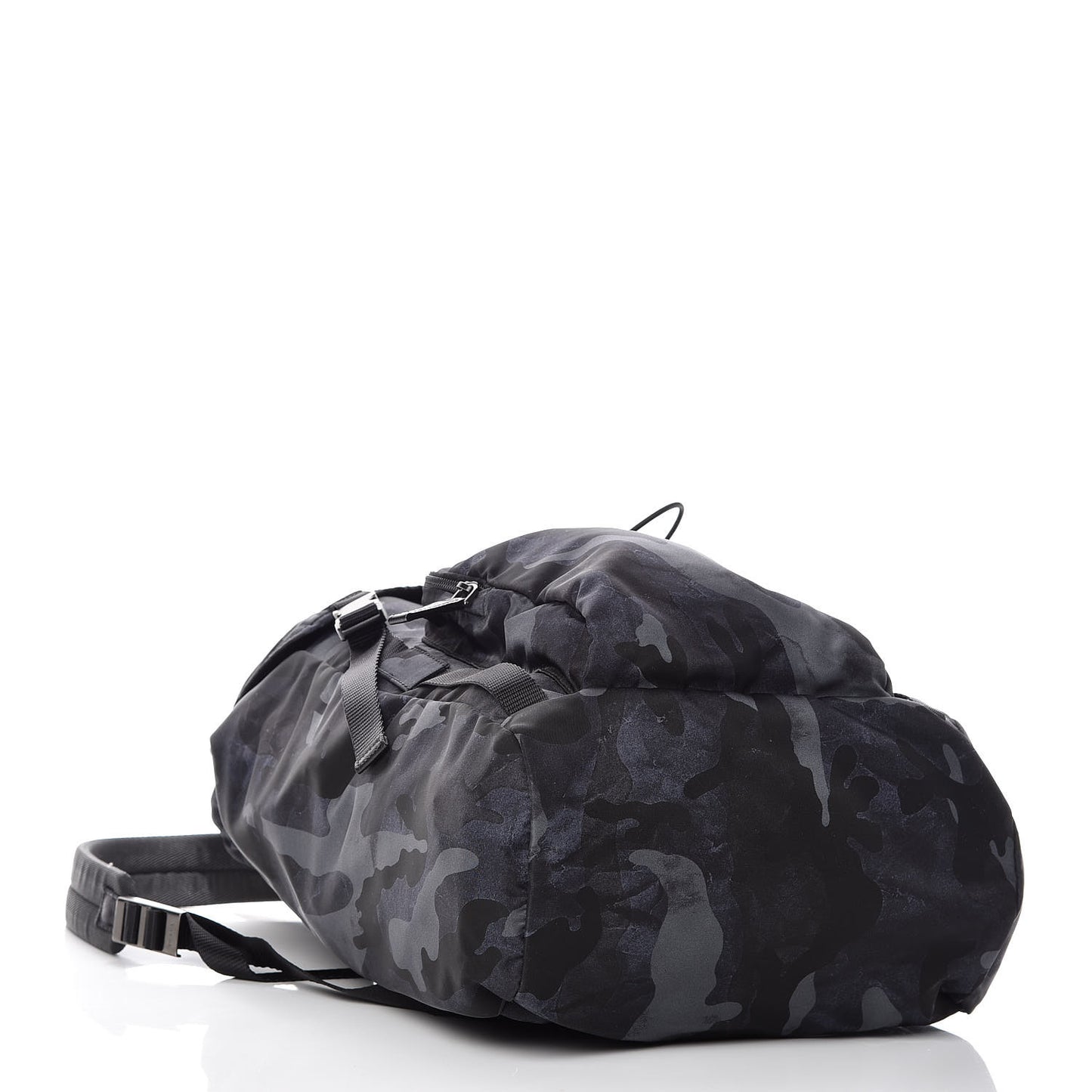 Tessuto Nylon Camouflage Print Double Buckle Backpack Fumo