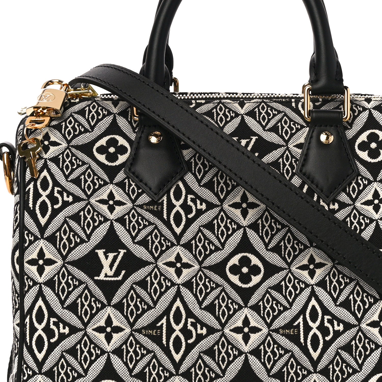 Louis Vuitton Jacquard Since 1854 Speedy Bandouliere 25 Black 7 of 9