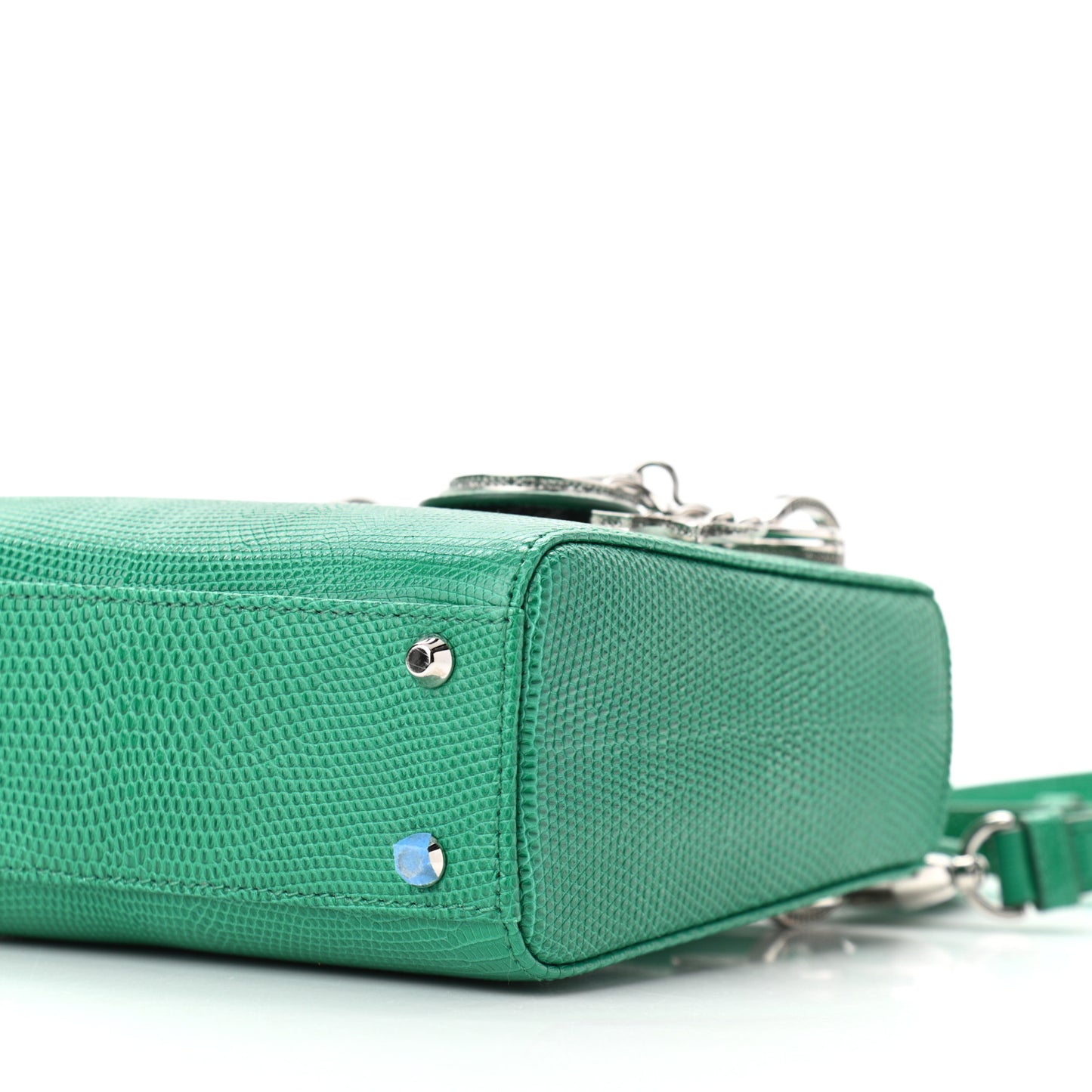 Lizard Swarovski Crystal Mini Lady Dior Green