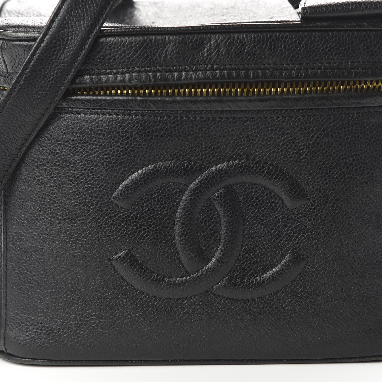 Chanel Caviar CC Vanity Train Case Black 9 of 10