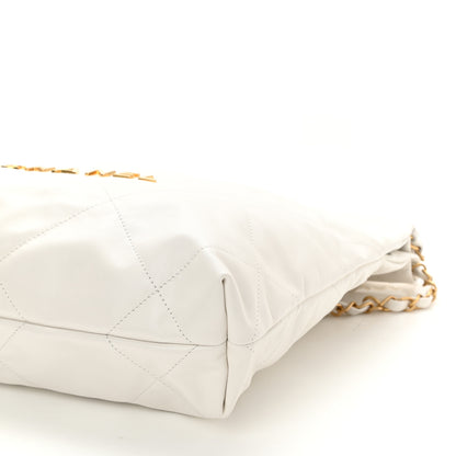 Chanel Shiny Calfskin Quilted Small Chanel 22 White 9 of 9