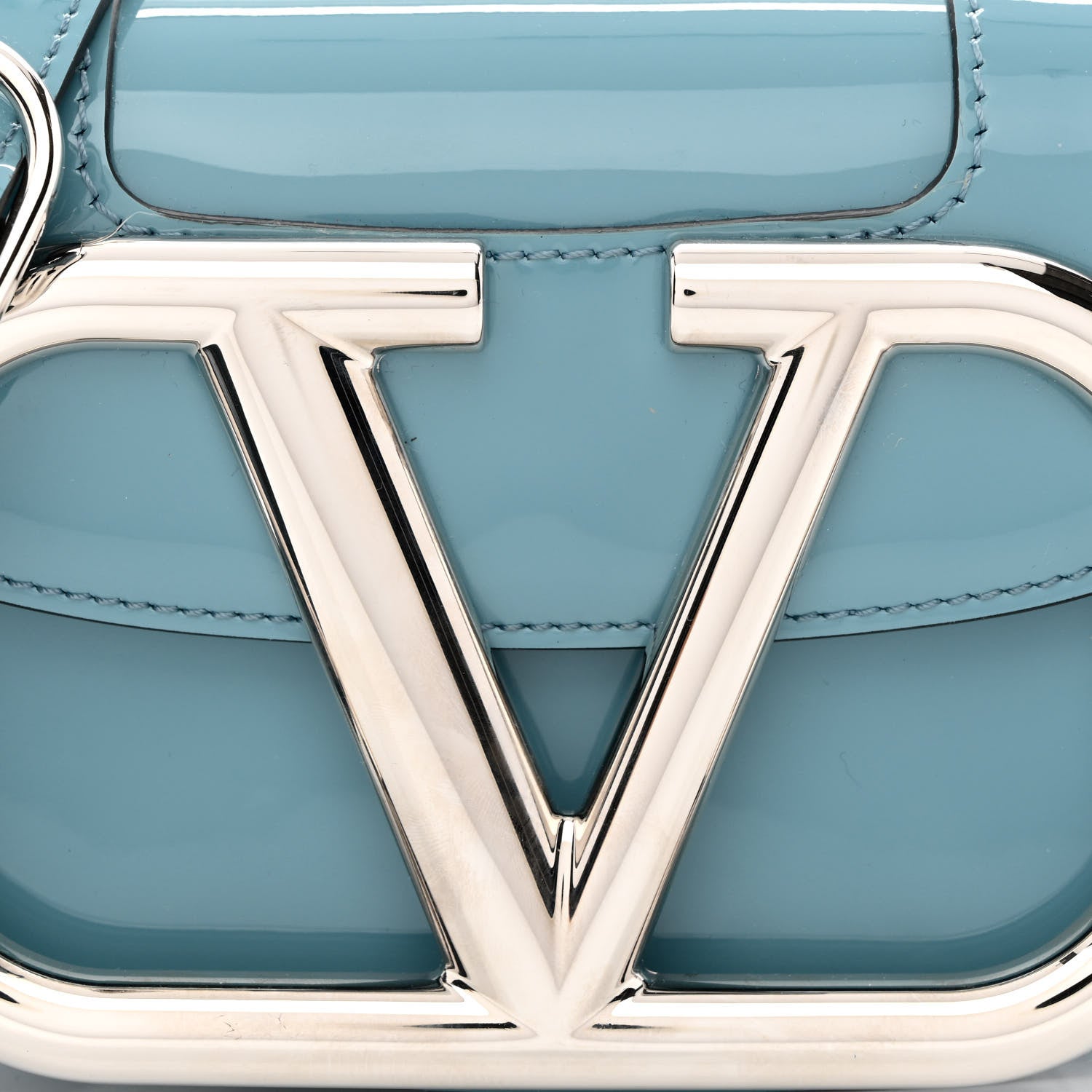 Valentino Garavani Patent Small Supervee Crossbody Bag Atlantique 7 of 9