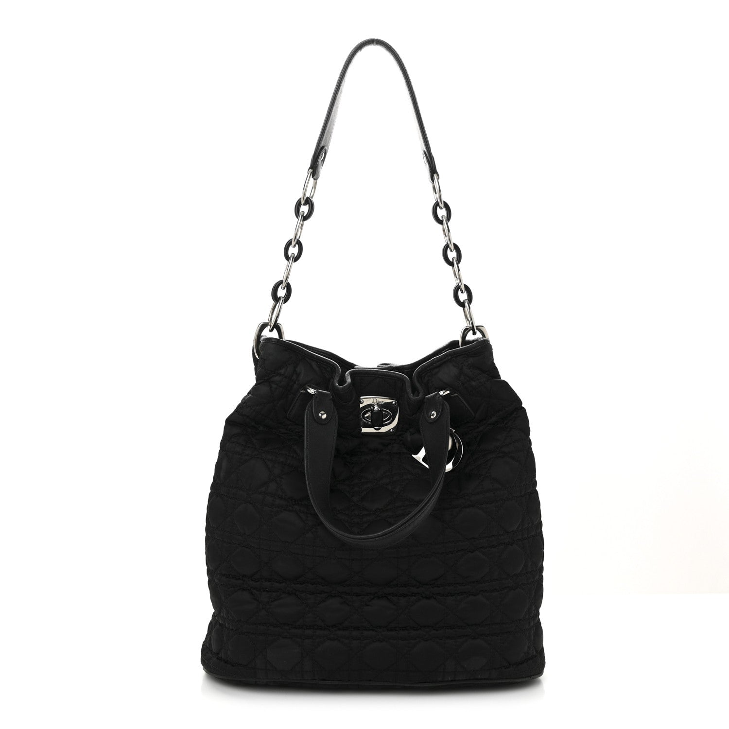 Christian Dior Nylon Cannage Charming Lock Tote Black 1 of 11