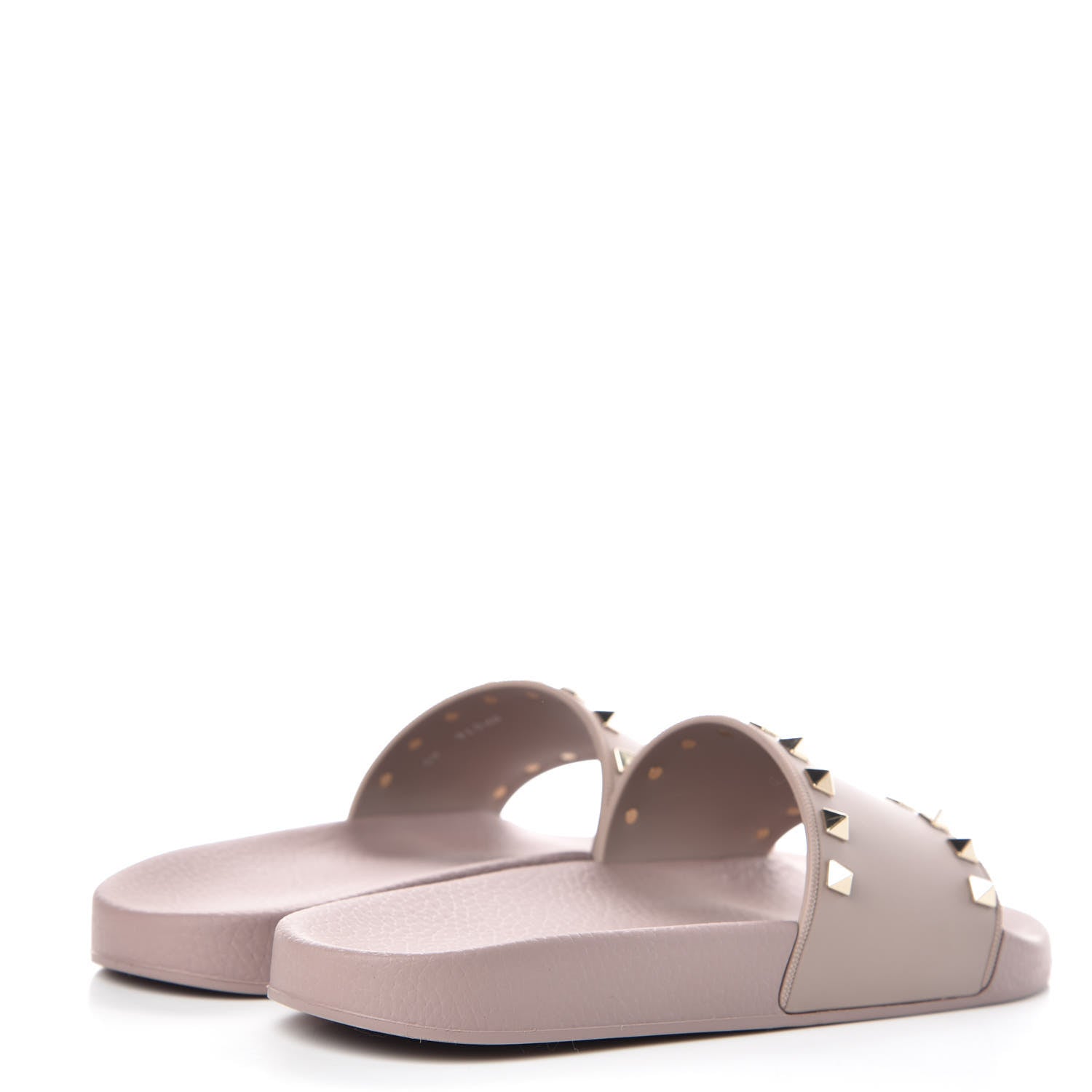 Valentino Garavani Rubber Rockstud Slide Sandals 40 Poudre 4 of 9
