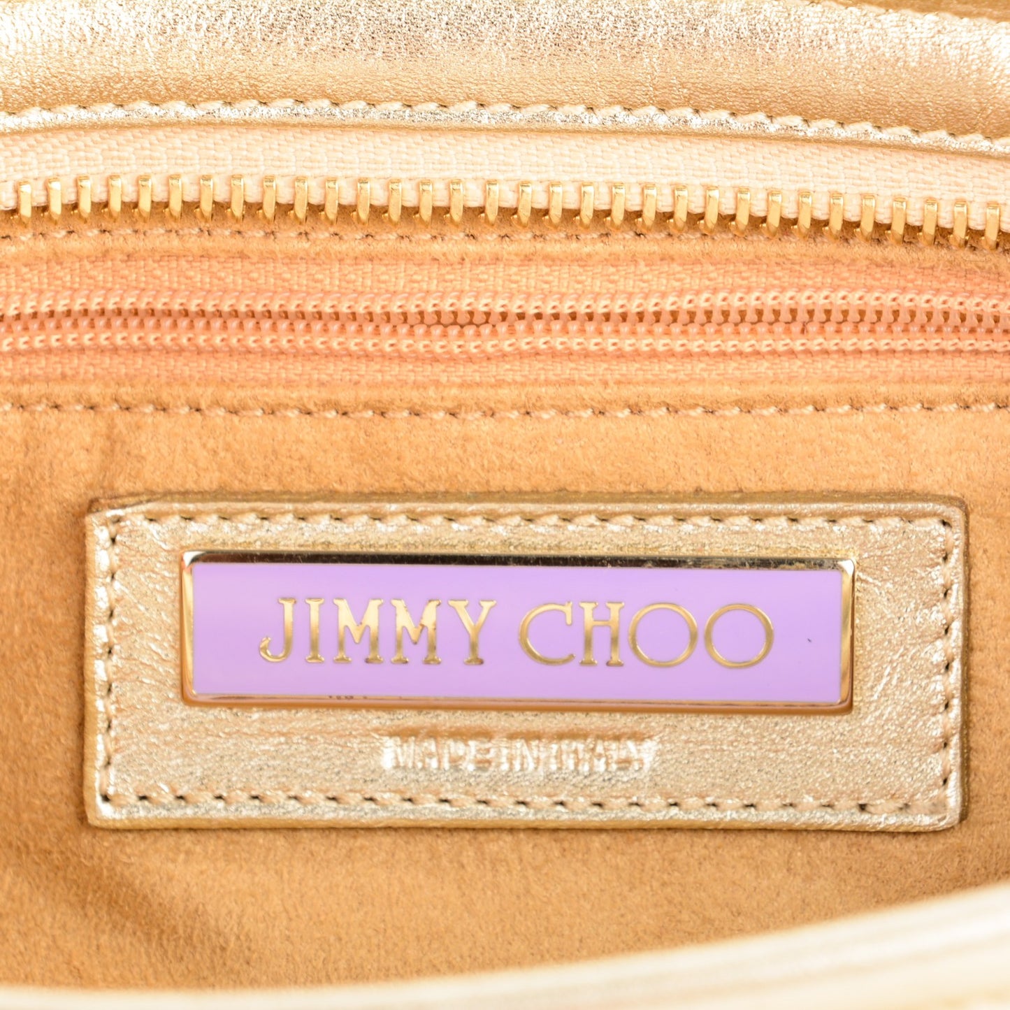 Metallic Calfskin Tulita Clutch Gold