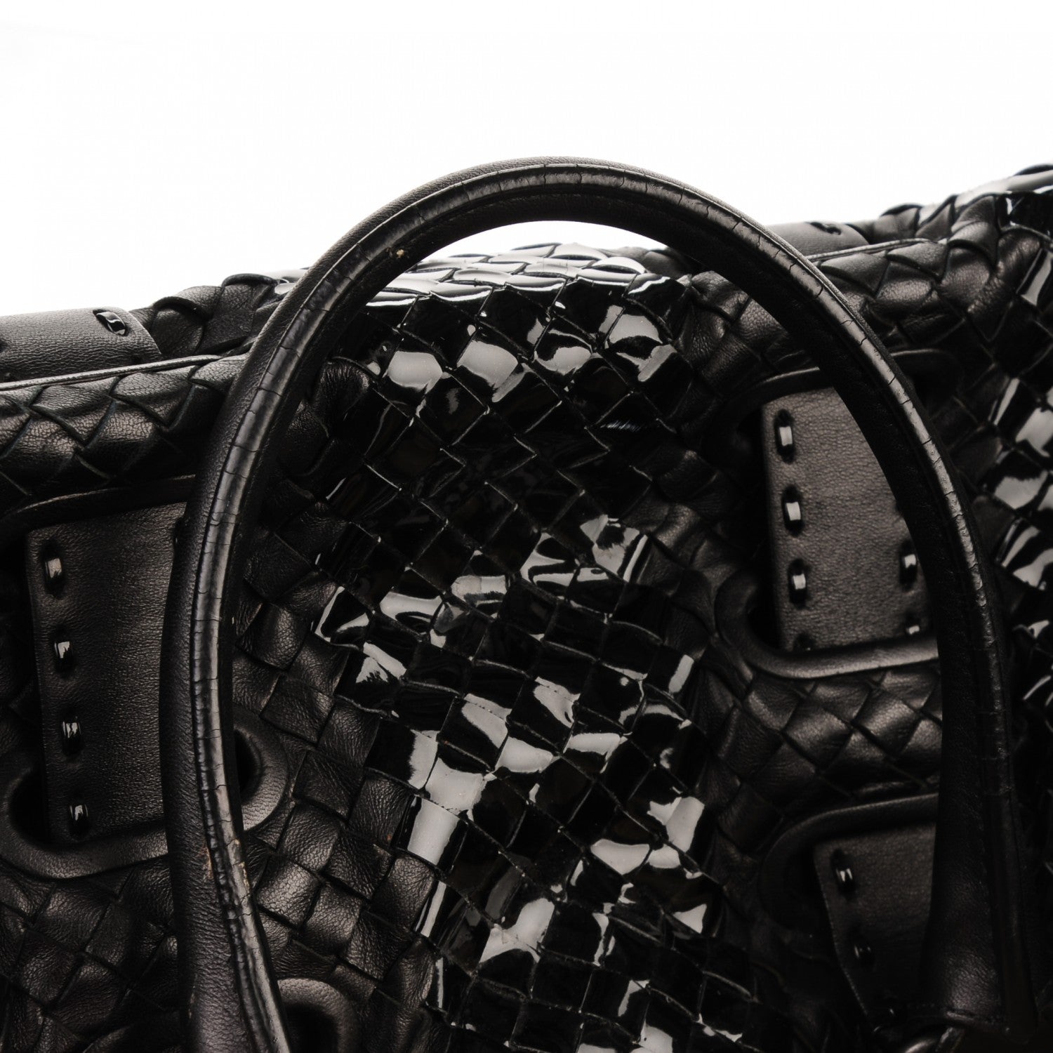 Bottega Veneta Patent Nappa Intrecciato Satchel Nero Black 13 of 13