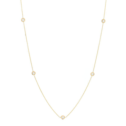 Roberto Coin 18K Yellow Gold Diamond .25ct Diamonds By The Inch Five Station Necklace 1 of 5