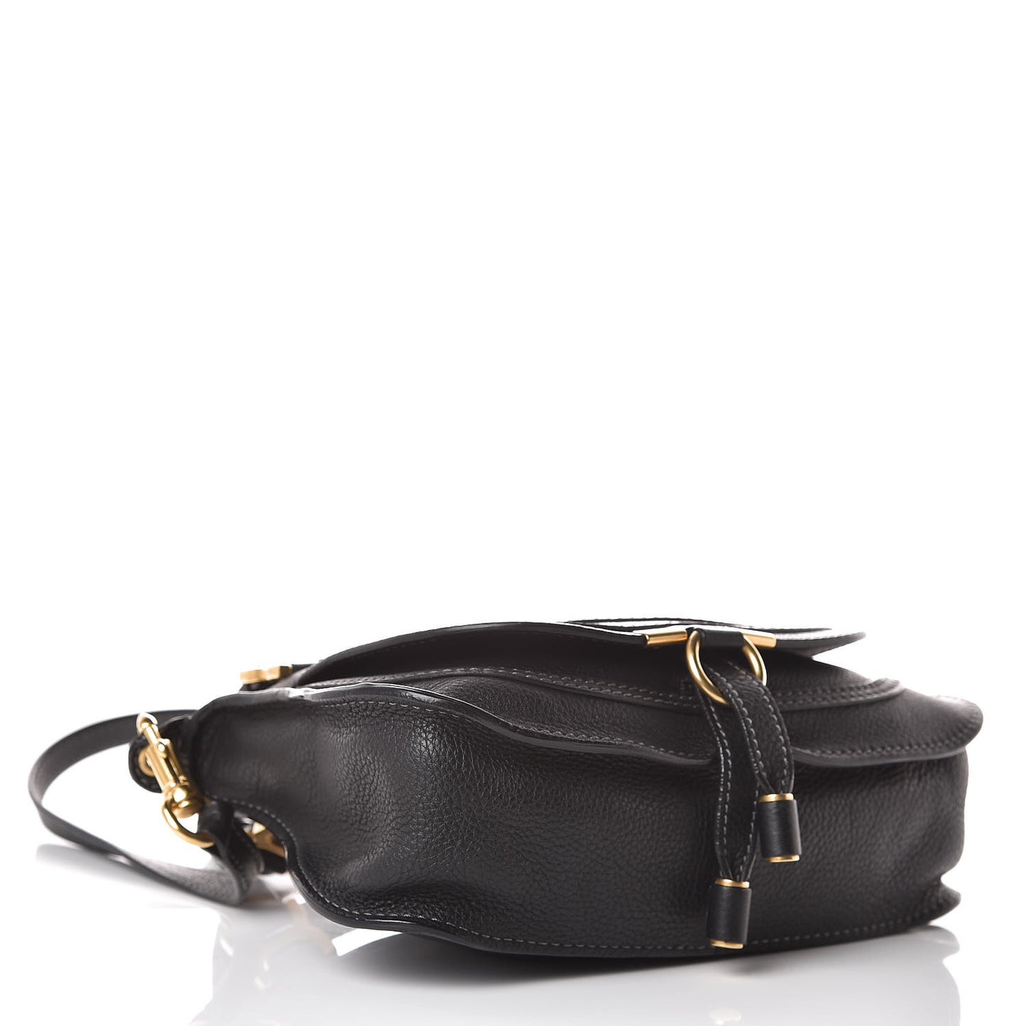 Calfskin Baby Marcie Satchel Black