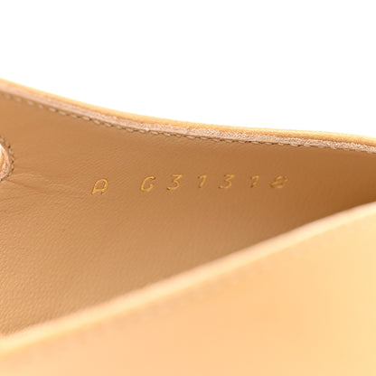 Chanel Goatskin Grosgrain Cap Toe CC Slingback Pumps 36 Beige Black 6 of 8
