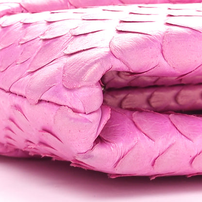 Chanel Iridescent Snakeskin Crystal CC Clutch Rose 9 of 11