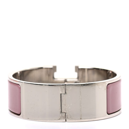 Hermes Enamel Wide Clic Clac H Bracelet PM Rose Poudre 3 of 4